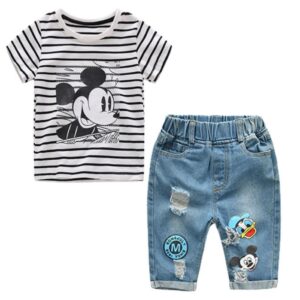 T Shirt Denim Shorts Children Kids Clothing
